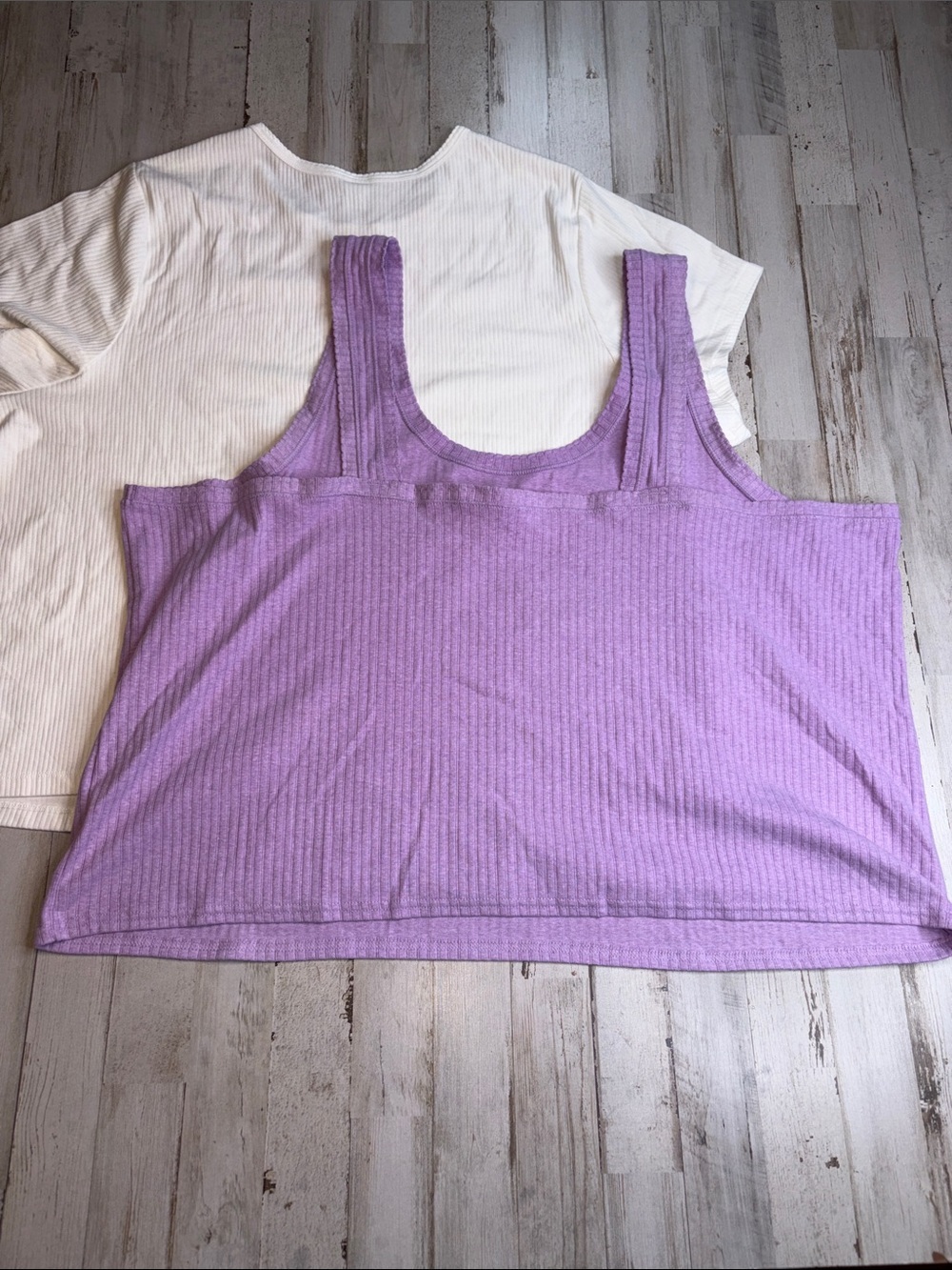 Old Navy Cropped Tops Ribbed Tee + Lavender Ribbed Tank Set Plus Size 4X - Picture 12 of 14